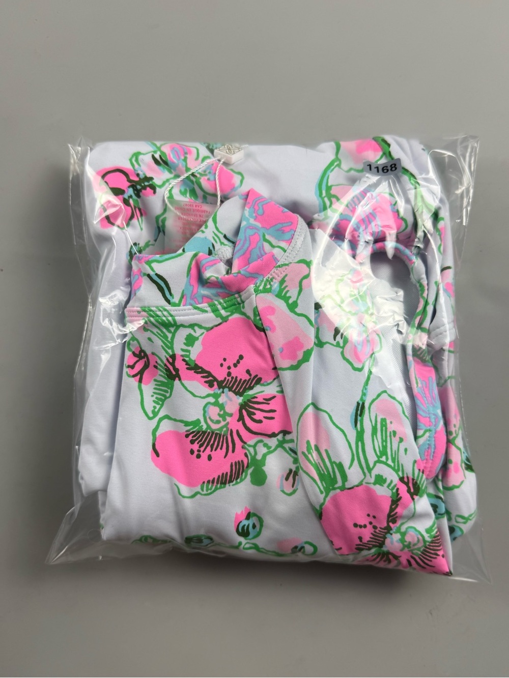Lilly Pulitzer Randee Rashguard One Piece Swimsuit UPF 50+ Floral White 8 M NEW - Picture 12 of 12